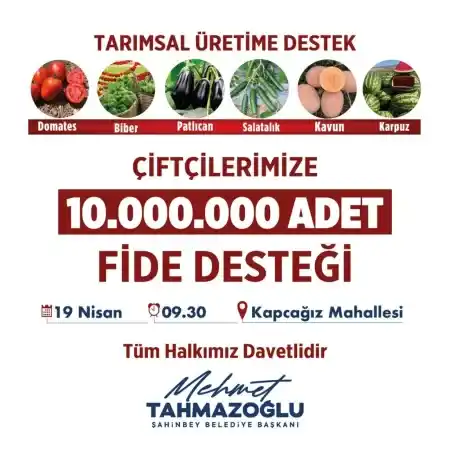 Gaziantep’te Çiftçilere On Milyon Fide Dağıtılacak