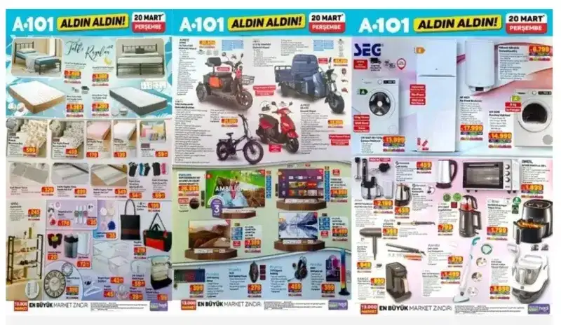 A101’de Büyük Fırsat! 20 Mart Kataloğunda Airfryer, Yatak ve Daha Fazlası!