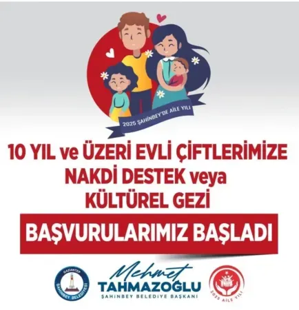 Şahinbey’den Evli Çiftlere Nakit Müjdesi: ‘Başvurular Başladı’
